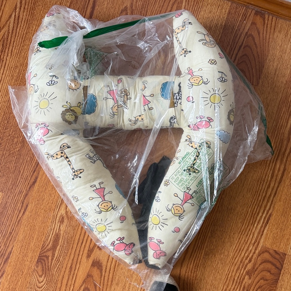 Cream Baby Neck Pillow with Fun Print